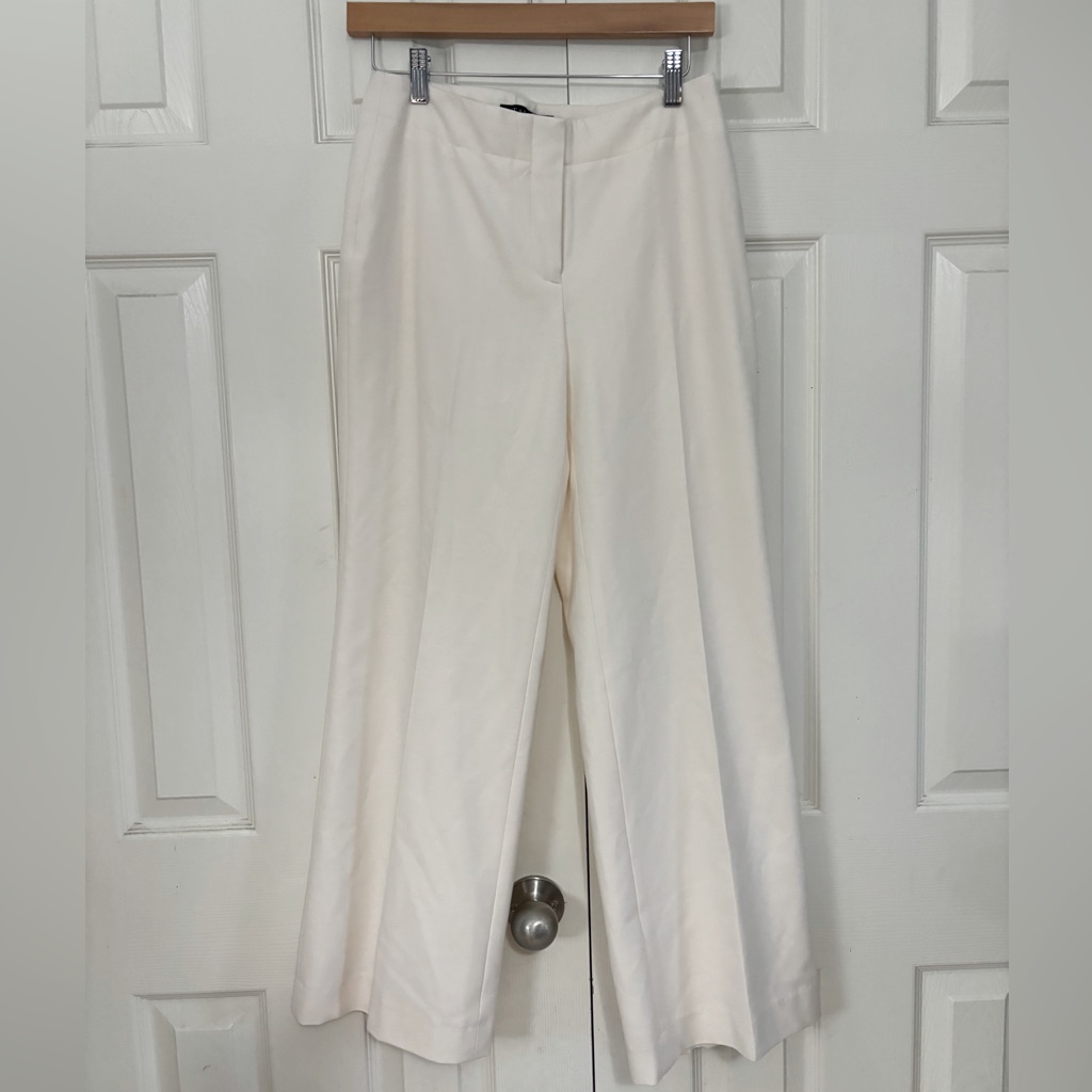Talbots Women's Easy White Wide Leg Pants 4p